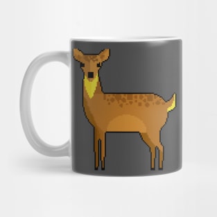 Majestic Antlers: Pixel Art Deer Design for Fashionable Attire Mug